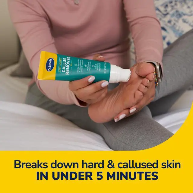 Alt view image 2 of 7 - Dr. Scholl's Fast Acting Callus Remover Gel Kit, Hard Skin Removal, Smooth Soft Feet in Minutes, Salon Professional Formula, Mess Free Application, Exfoliating Foot File Pedicure Tool Included