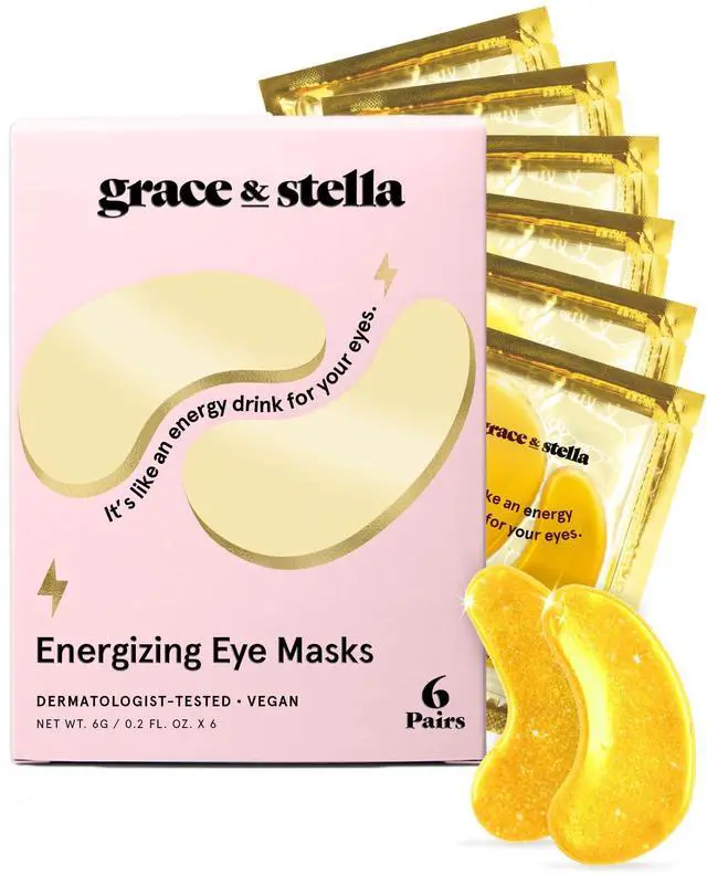 Main image of grace & stella Award Winning Under Eye Mask - Teen Gifts, Gel Eye Patches for Dark Circles, Puffy Eyes, Wrinkles, Undereye Bags, Travel Gifts for Women - Vegan, Self Care (6 Pairs, Gold)