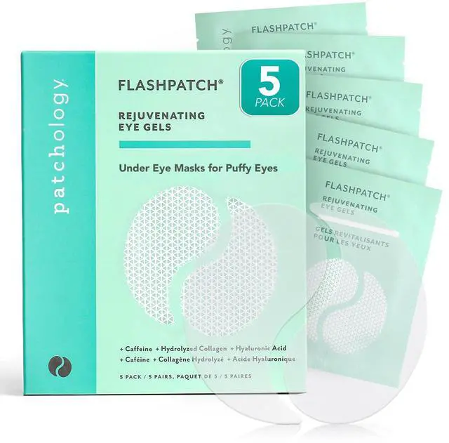 Main image of Patchology Under Eye Gel Patches Natural Eye Masks for Puffy Eyes, Dark Circles & Eye Bags, Soothing Skincare Treatment for All Skin Types, Beauty & Personal Care Essentials (5 Pairs)