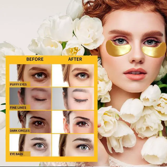 Alt view image 4 of 7 - Under Eye Patches for Puffy Eyes Treatment 30 Pairs, 24K Gold Under Eye Masks for Dark Circles and Puffiness, Eye Gel Pads w/ Collagen, Sodium Hyaluronate, Rose Essence for Eye Bags Treatment