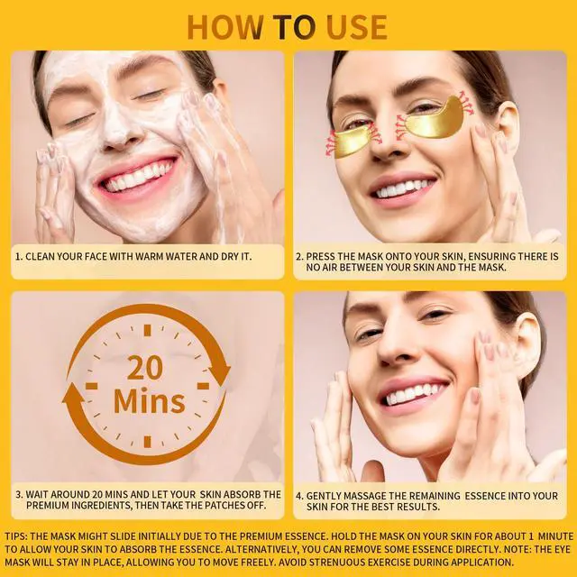 Alt view image 6 of 7 - Under Eye Patches for Puffy Eyes Treatment 30 Pairs, 24K Gold Under Eye Masks for Dark Circles and Puffiness, Eye Gel Pads w/ Collagen, Sodium Hyaluronate, Rose Essence for Eye Bags Treatment