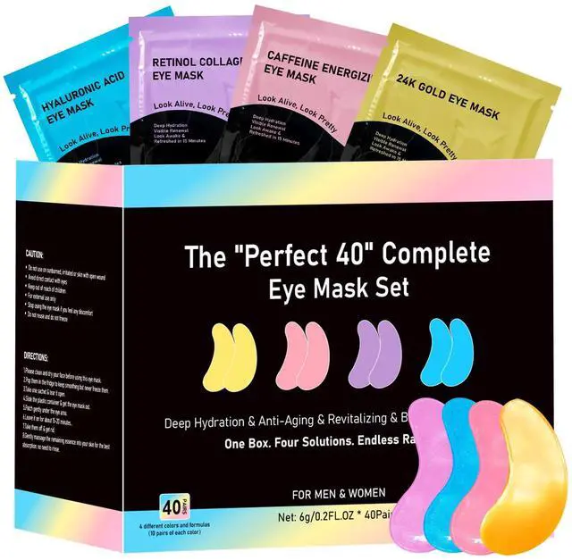 Main image of Adofect Under Eye Patches 40 Pairs, Eye Masks with 24K Gold, Hyaluronic Acid, Caffeine & Retinol for Dark Circles, Puffy Eyes, Under Eye Bags, Skincare Gifts for Bachelorette Party Accessories