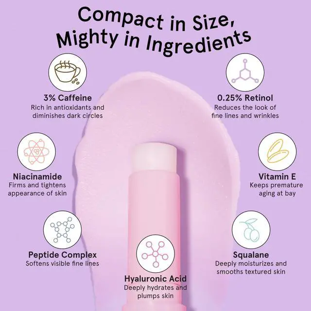 Alt view image 4 of 7 - grace & stella Under Eye Brightener Balm Stick - Travel Size Toiletries - Retinol & Caffeine Eye Cream for Dark Circles, Puffiness, Wrinkles - Restore and Hydrate - Vegan Skincare (0.13oz / 3.5g)