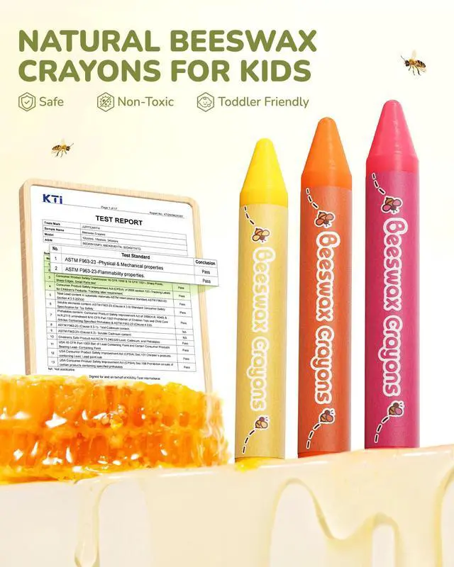 Alt view image 2 of 7 - JUPITEARTH Beeswax Crayons for Toddlers 13, 12 Non-Toxic Silky Crayons, Jumbo and Washable Crayon, Easy to Hold, Safe for Kids, Mess-Free Coloring for Preschool Art Supplies, Ages 24, 48