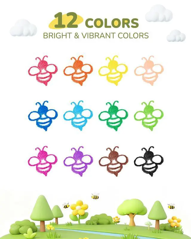 Alt view image 3 of 7 - JUPITEARTH Beeswax Crayons for Toddlers 13, 12 Non-Toxic Silky Crayons, Jumbo and Washable Crayon, Easy to Hold, Safe for Kids, Mess-Free Coloring for Preschool Art Supplies, Ages 24, 48
