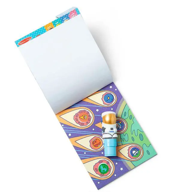 Alt view image 4 of 7 - Melissa & Doug Sticker Wow! 24-Page Activity Pad and Sticker Stamper, 300 Stickers, Arts and Crafts Fidget Toy Collectible Character Astronaut - for Kids Ages 3+ - FSC Certified