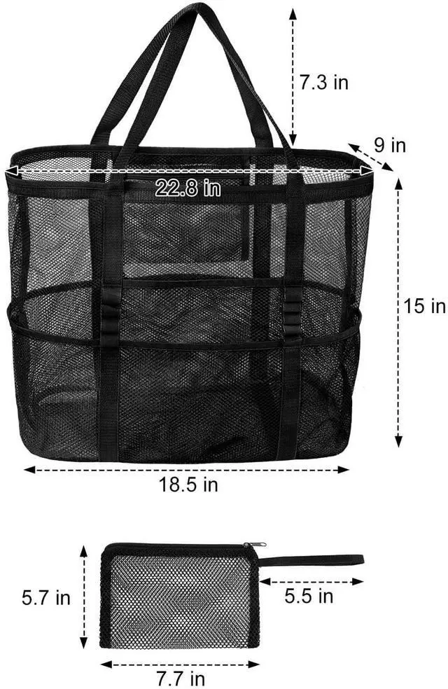 Alt view image 7 of 7 - iminuo Mesh Beach Bag Vacation Essentials - Large Tote Pool Bag for Women Vacation Essentials Beach Accessories