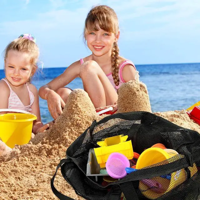 Alt view image 3 of 7 - iminuo Mesh Beach Bag Vacation Essentials - Large Tote Pool Bag for Women Vacation Essentials Beach Accessories