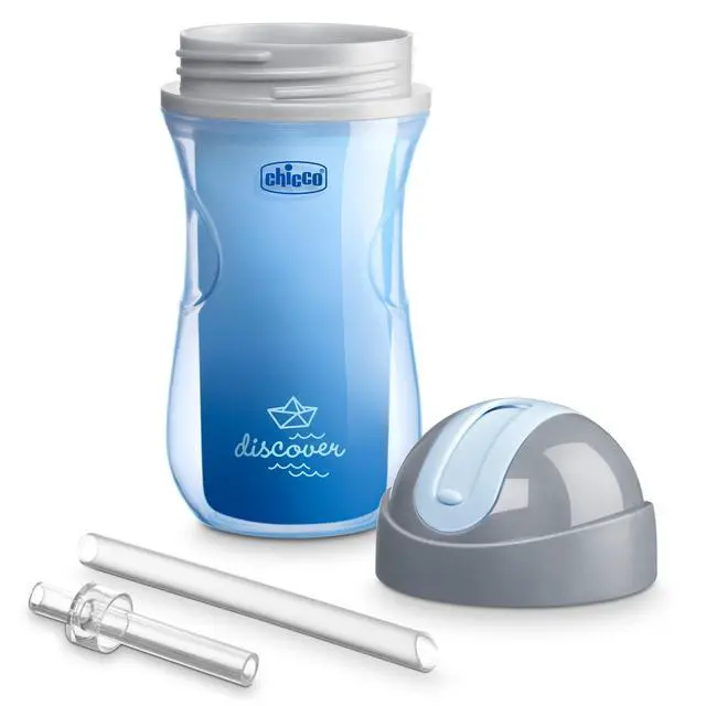 Alt view image 5 of 7 - Chicco Insulated Straw Sippy Cup 12+ Months, 9oz Toddler Training Cup with Spill-Free Flip-Top Lid, BPA-Free 2-Pack, Blue Discover/Teal