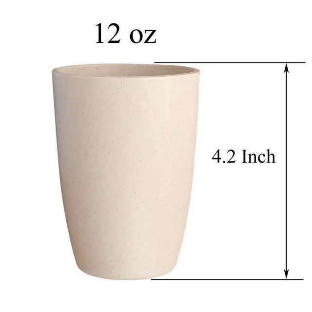 Alt view image 6 of 7 - LuckyZone Wheat Straw Unbreakable Cup (12 oz) - Reusable Drinking Glasses Set of 5 - Dishwasher Safe Tumbler - BPA Free & Eco-Friendly (5Pcs)