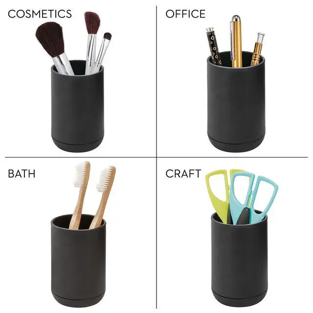 Alt view image 3 of 5 - iDesign Cade Collection Toothbrush Holder, Matte Black