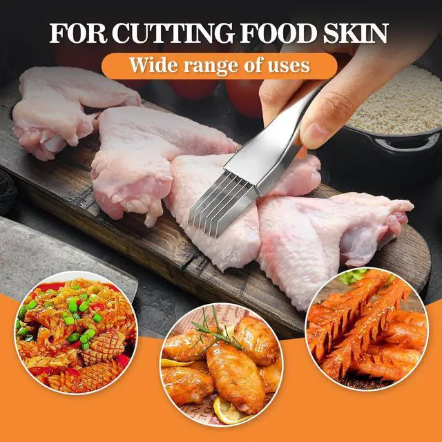 Alt view image 5 of 7 - 2Pcs Upgrade Shred Silk The Knife, Stainless Steel Green Onion Cutter, Multifunctional Kitchen Vegetable Chopper for Garlic Onion, Premium Food Slicer Gadget, Off the College