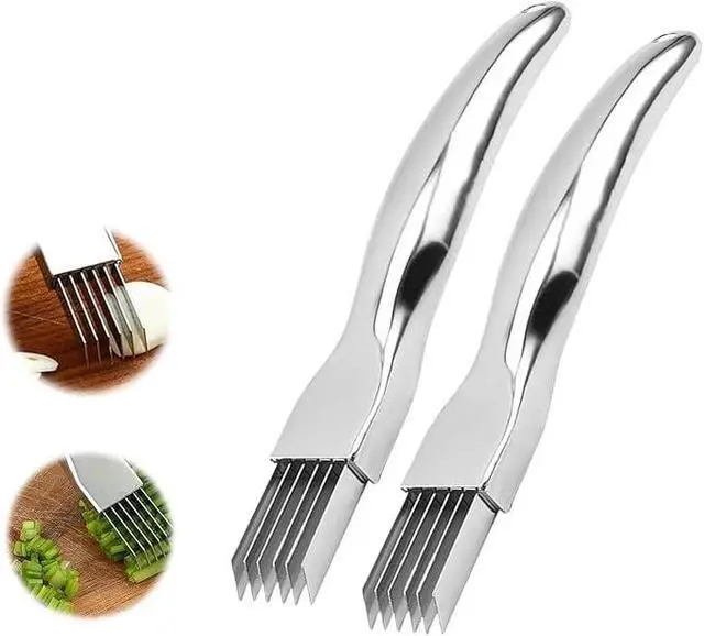 Alt view image 2 of 5 - 2 Packs Shred Silk the Knife, 2026 New ShredKnife Shred Silk the Knife Stainless SteelChopped Green Onion Knife Onion Slicer Thin Multifunctional Vegetable