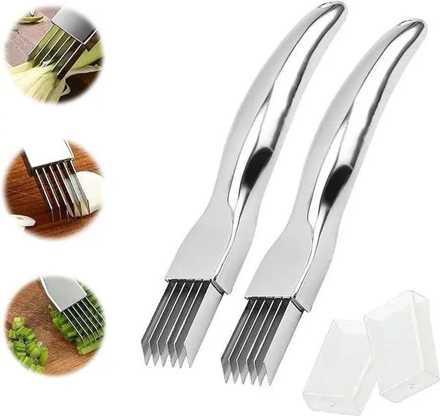 Main image of 2 Packs Shred Silk the Knife, 2026 New ShredKnife Shred Silk the Knife Stainless SteelChopped Green Onion Knife Onion Slicer Thin Multifunctional Vegetable