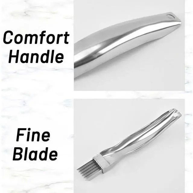 Alt view image 4 of 7 - 2 Pack Stainless Steel Green Onion Slicer - Multi-Blade Kitchen Herb Cutter Scallion Cutter - Professional Shred Knife Multi-Functional Kitchen Tool for Vegetable Onion Garlic Silver