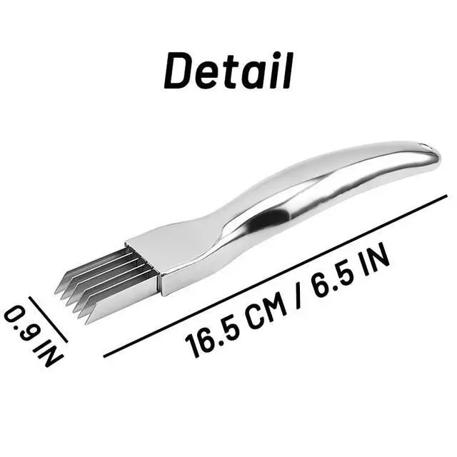 Alt view image 6 of 7 - 2 Pack Stainless Steel Green Onion Slicer - Multi-Blade Kitchen Herb Cutter Scallion Cutter - Professional Shred Knife Multi-Functional Kitchen Tool for Vegetable Onion Garlic Silver
