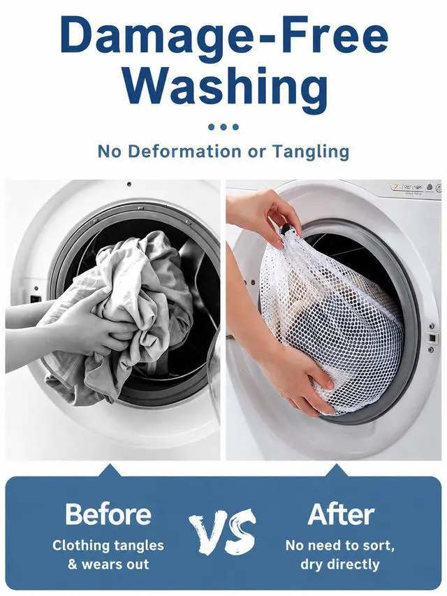 Alt view image 4 of 7 - Laundry Bags 4 Pack - Rhaufein Honeycomb Mesh Laundry Bags, 11.4x15.5 Inches Medium Wash Bags for Delicates, Bras, Lingerie, Baby Clothes, Durable Zipper, Protect Garments from Snag, Tangle & Deform