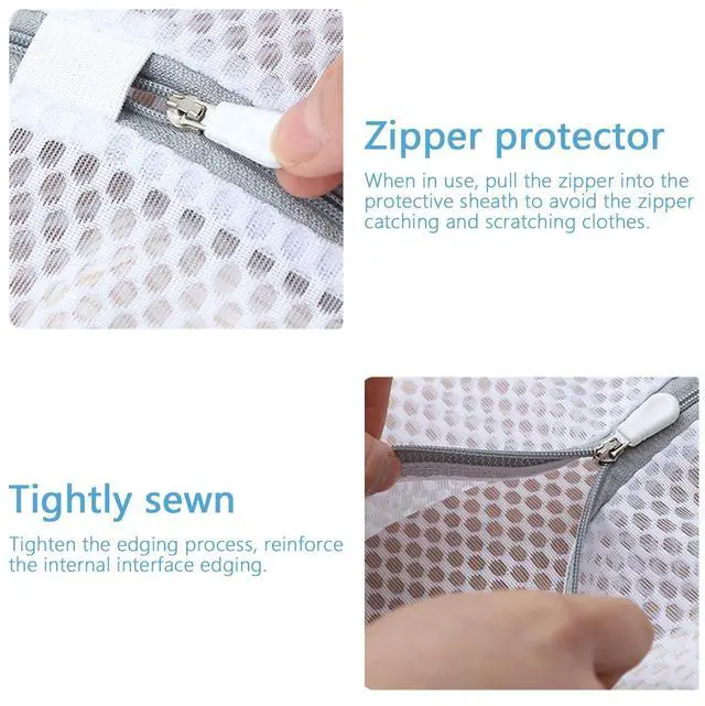 Alt view image 5 of 7 - SUXEOTS 3-Pack Heavy-Duty Honeycomb Mesh Laundry Bags (L/M/S), Washing Bags for Delicates, Sweaters, Shoes, Backpacks, Bed Sheets - Garment Protector