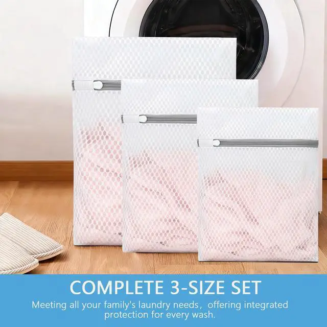Alt view image 7 of 7 - SUXEOTS 3-Pack Heavy-Duty Honeycomb Mesh Laundry Bags (L/M/S), Washing Bags for Delicates, Sweaters, Shoes, Backpacks, Bed Sheets - Garment Protector