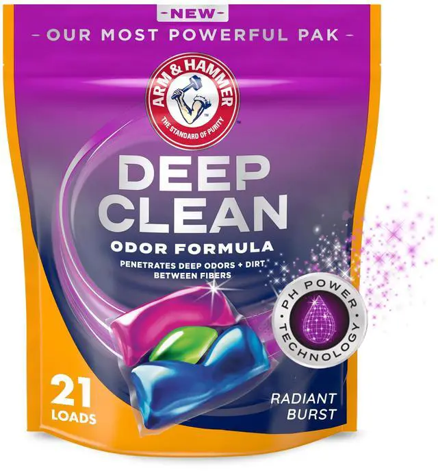 Main image of ARM & HAMMER Deep Clean Odor Formula Laundry Detergent Power Paks, 21 ct.