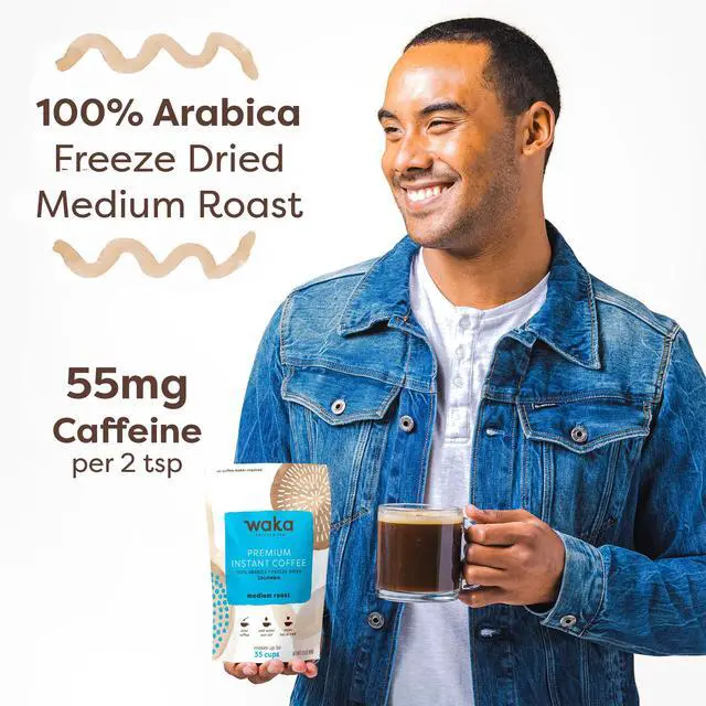 Alt view image 5 of 6 - Waka Instant Coffee, Medium Roast - 100% Arabica Colombian Beans, Freeze Dried Granules, No Sugar or Additives - Bulk Bag for Quick Hot and Iced Coffees, Up to 35 Cups (3.5oz)