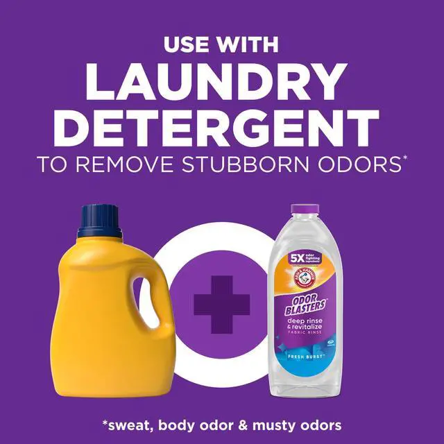 Alt view image 6 of 7 - Odor Blasters Deep Rinse and Revitalize Fabric Rinse, Laundry Additive, Eliminates Sweat and Musty Odors, Fresh Burst Scent, 50 fl oz