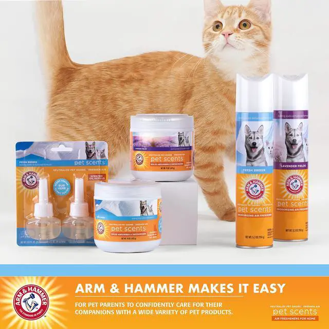 Alt view image 4 of 5 - Arm & Hammer Pet Scents Gel Odor Eliminator, Baking Soda Deodorizer for Pet Rooms, Litter Box Areas, and Indoor Spaces, Long-Lasting Solid Gel Format, Fresh Breeze Scent, 15 Oz
