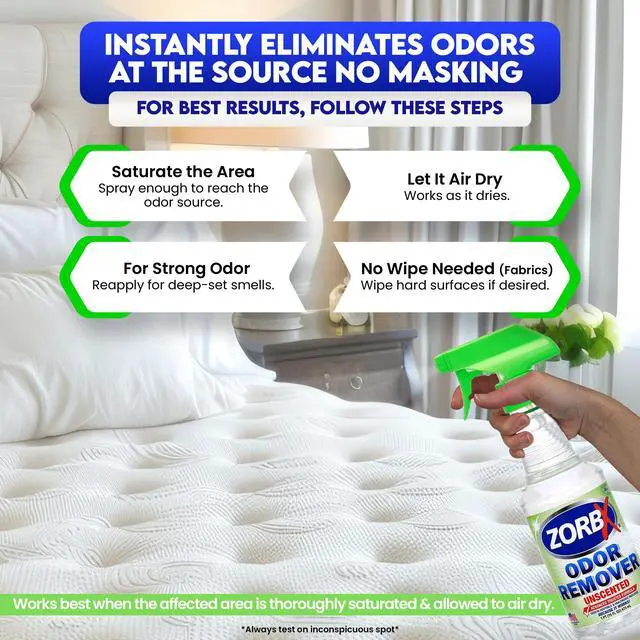 Alt view image 5 of 7 - ZORBX Unscented Odor Eliminator for Strong Odor 16 Fl Oz - in Hospitals & Healthcare Facilities - Advanced Trusted Formula, Fast-Acting Odor Remover Spray for Dog, Cat, House & Carpet