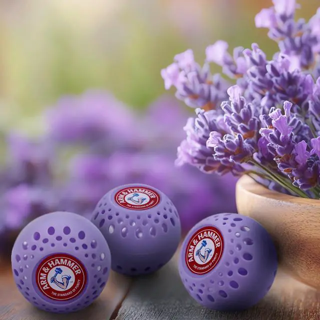 Alt view image 5 of 5 - OdorBusterz® Odor Eliminator Balls, Lavender, 3 Count Baking Soda Odor Control for Closets, Drawers, Hampers & Small Spaces