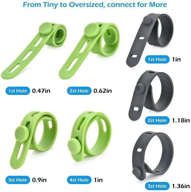Alt view image 7 of 7 - 24 Pcs Silicone Cable Ties, Cord Organizer Ties, Cord Ties Reusable, Cord Wrap Cable Organizer 5Inch Cable Management (4 Color) Cbfoeyk