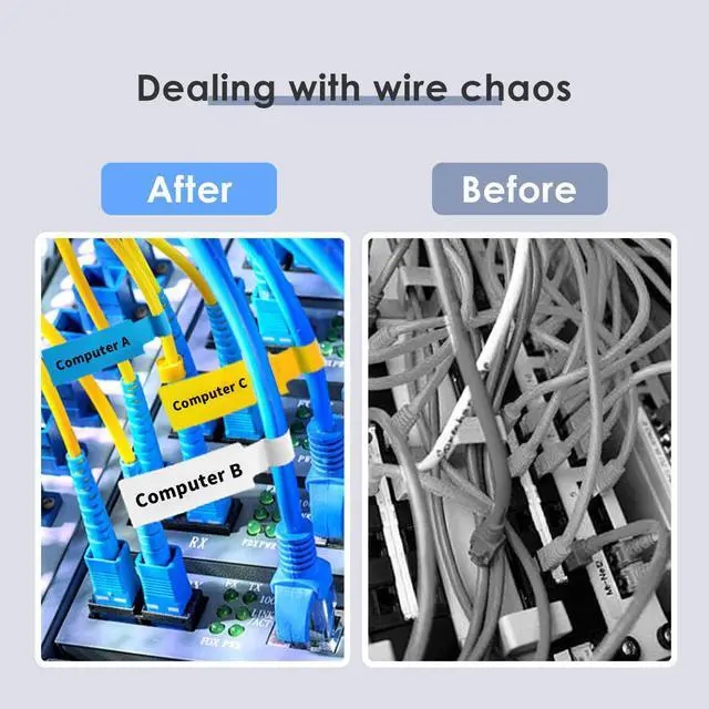 Alt view image 3 of 7 - Wmiwulien 8 Sheet 240 Pcs Cable Labels for Management, Colorful Waterproof Cord Tags for Electronics, Self Adhesive Tear Resistant Wire Labels for Laser Printer and Handwriting