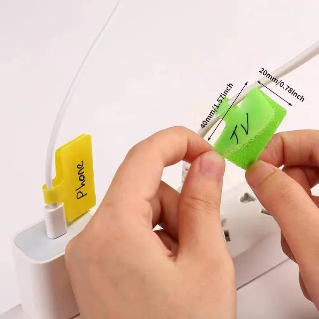 Alt view image 3 of 7 - Trilancer Cable Cord Labels Large Size, for Organizing Wires and Identification, Multicolored Handwriting Cable Tags, Reusable with Multiple Uses - 24 PCS