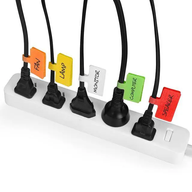 Alt view image 4 of 7 - Trilancer Cable Cord Labels Large Size, for Organizing Wires and Identification, Multicolored Handwriting Cable Tags, Reusable with Multiple Uses - 24 PCS