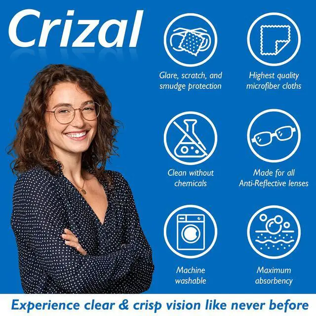 Alt view image 3 of 7 - Crizal Eyeglass Lens Cleaning Kit 1 Pack (2oz Spray + Microfiber Cloth) Designed & Tested for AR-Coated Lenses Complete Lens Care System