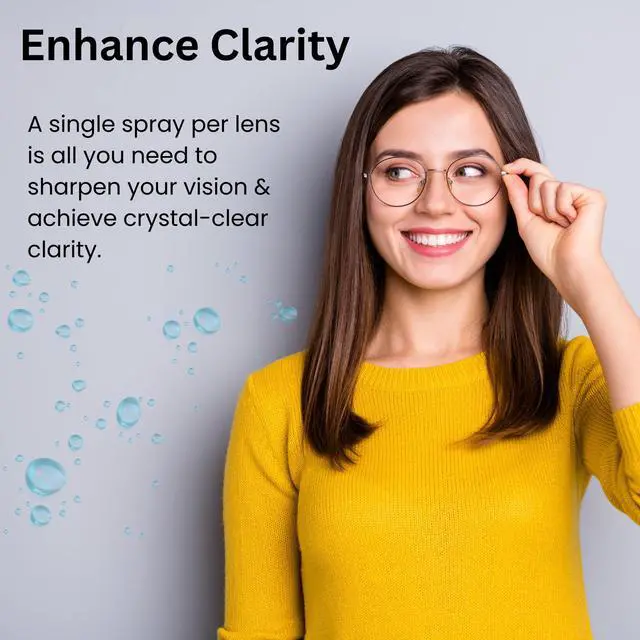 Alt view image 5 of 7 - Clear View Lens Cleaner with Microfiber Cloth, Anti-Streak Glasses Cleaner Spray, Pro-Grade Eyeglass & Sunglass Cleaner, Alcohol-Free Screen & Camera Lens Solution, Smudge-Free, 4oz