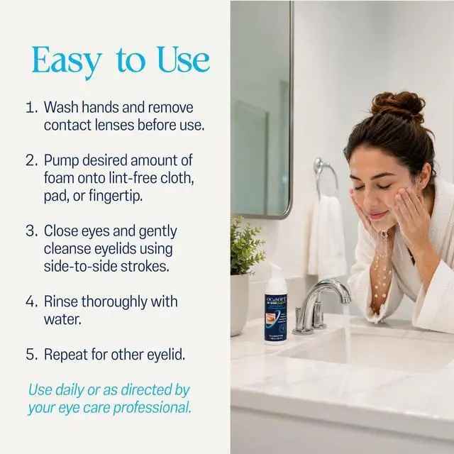 Alt view image 4 of 5 - Original Foaming Eyelid Cleanser - Mild Instant Foam to Remove Oil, Dust, Pollen & Makeup - 1.68 fl oz
