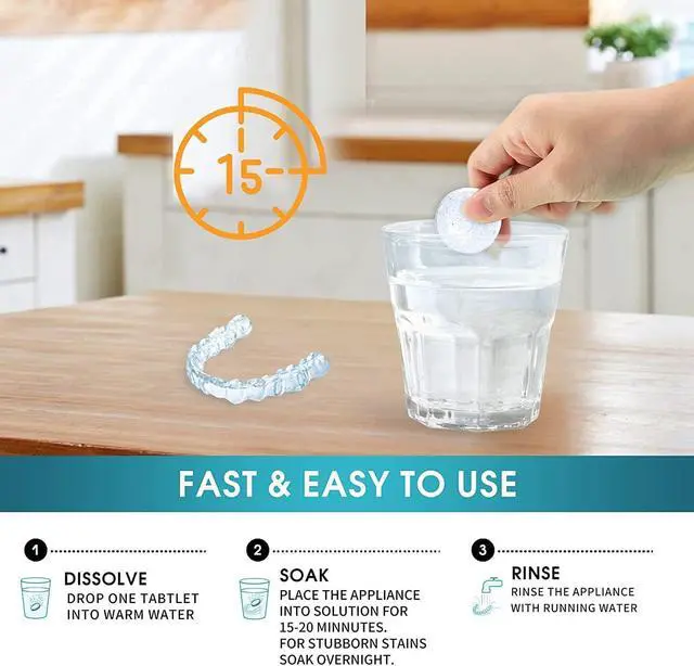Alt view image 6 of 7 - Retainer Cleaner, Mouth Guard Cleaning Tablets - Remove & Clear Stains from Dental Appliances - in 3 Minutes (Mint,36 PCS)