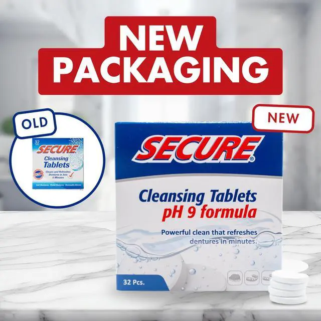 Alt view image 2 of 7 - Daily Cleansing Tablets - pH 9 Formula Thoroughly Cleans Dentures - Fights Odors, Stains & Germs - For Dentures, Nightguards, Retainers & Partials - 32 Tablets (1 Pack)