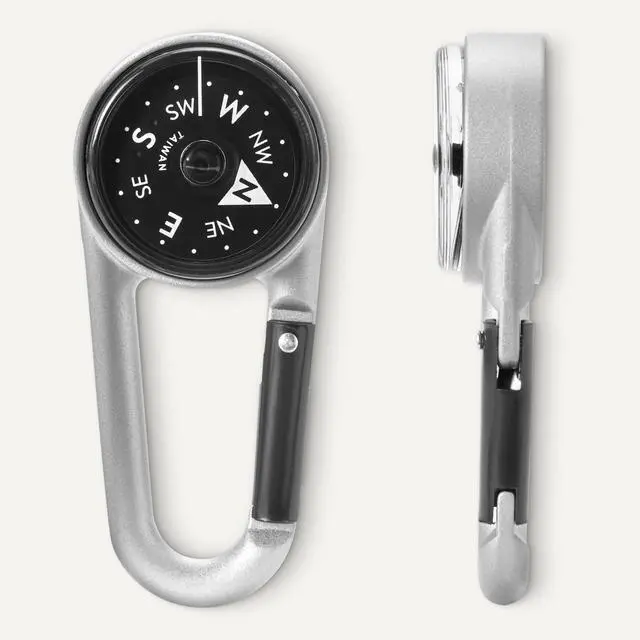 Alt view image 5 of 5 - Carabiner Keychain Compass for Hiking, Camping Backpacking