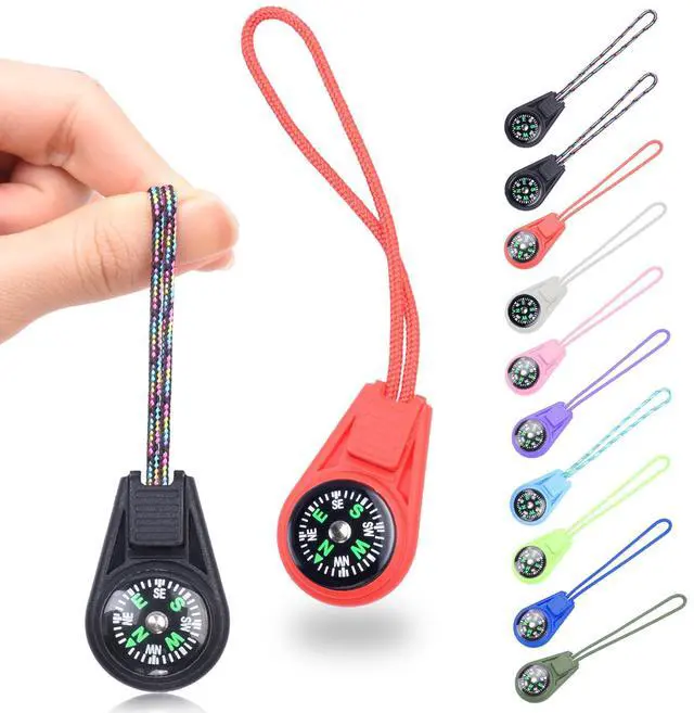 Main image of 10 Pack Kids Compass - Mini Compass for Kids & Children's Classroom Navigation, Plastic Compass for Party Favors/Hiking/Boy Scout/Outdoor Survival (Mix)