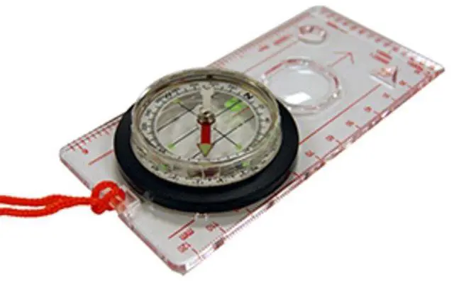 Main image of Deluxe Map Compass with Raised Base Plate and Swivel Bezel for Hiking, Camping, Backpacking, Emergency and Outdoor Survival