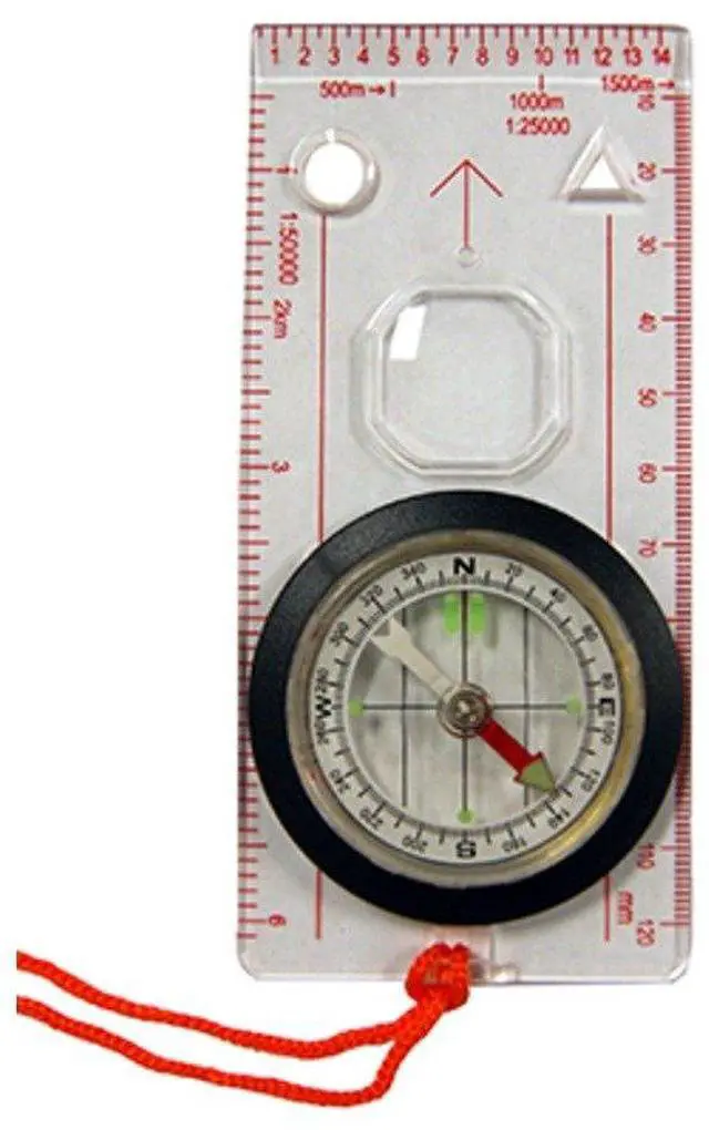 Alt view image 2 of 2 - Deluxe Map Compass with Raised Base Plate and Swivel Bezel for Hiking, Camping, Backpacking, Emergency and Outdoor Survival