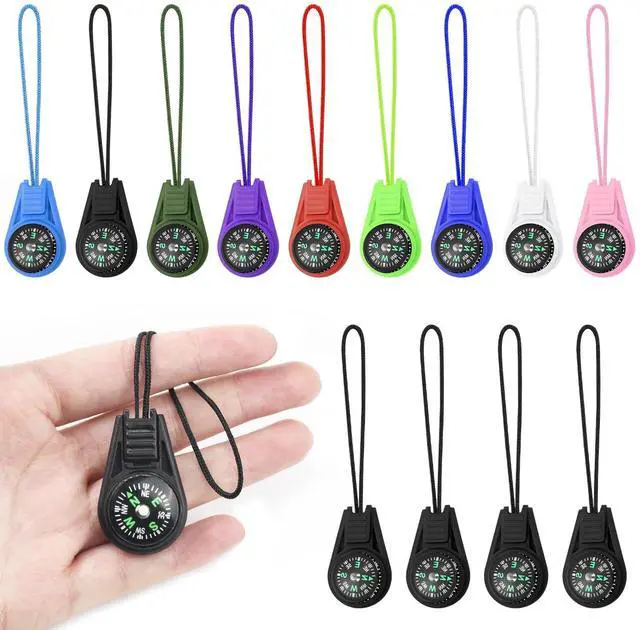 Main image of 12 Pcs Mini Compass for Kids Hiking,Compass Keychain, Multi-Color Outdoor Camping Hiking Pocket for Lanyard Boy Scout Party Favor Toy Set,Survival Kits Watchband Bracelet Necklace Keychain