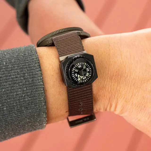 Alt view image 6 of 7 - Slip-On Wrist Compass - Easy-to-Read Compass for Watch Band or Paracord Survival Bracelet