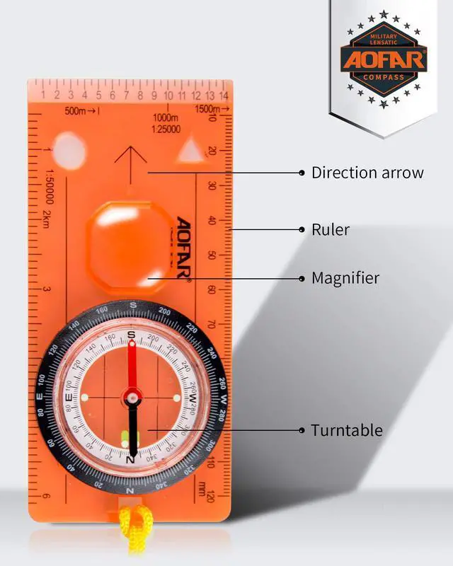 Alt view image 2 of 6 - Orienteering Compass for Kids, Lightweight and Portable, Survival Compass for Navigation, Backpacking, Camping, Hiking, and Hunting