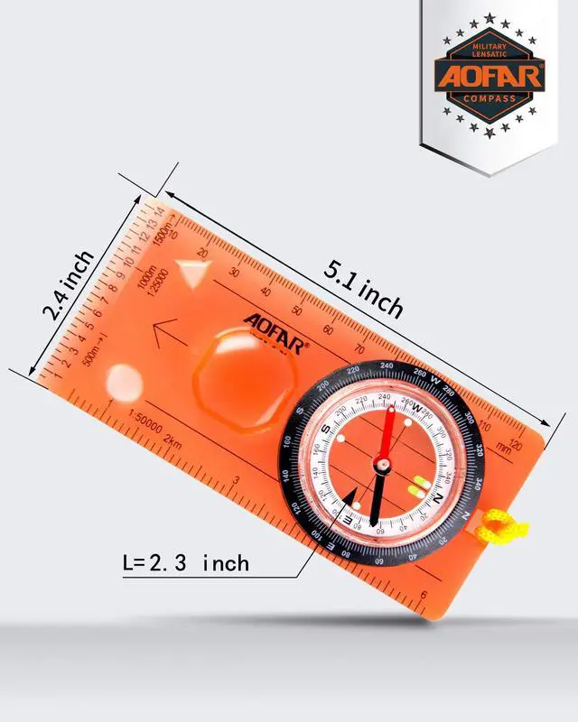 Alt view image 3 of 6 - Orienteering Compass for Kids, Lightweight and Portable, Survival Compass for Navigation, Backpacking, Camping, Hiking, and Hunting