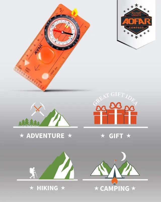 Alt view image 6 of 6 - Orienteering Compass for Kids, Lightweight and Portable, Survival Compass for Navigation, Backpacking, Camping, Hiking, and Hunting