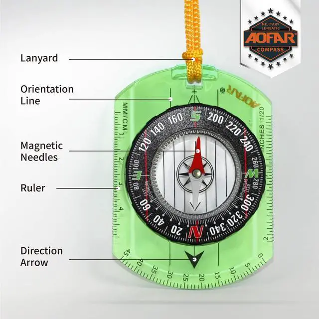 Alt view image 2 of 5 - Orienteering Compass AF-362 for Hiking and Navigation, Professional Field Compass for Map Reading and Survival, Lightweight