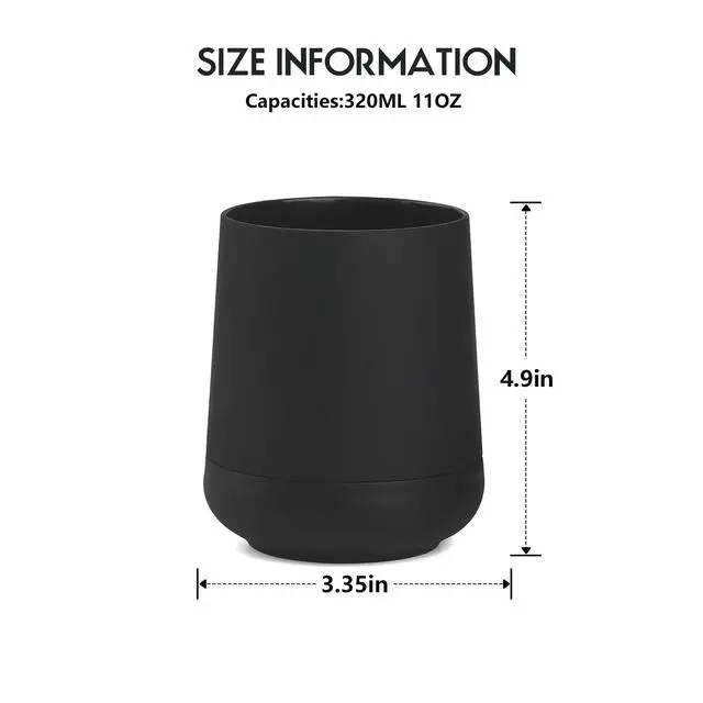 Alt view image 6 of 6 - Matte Black Silicone Boot Toothbrush Holders, Modern Tooth Brushing and Toothpaste Holder Tumbler Cup for Bathroom Organizer (Black)