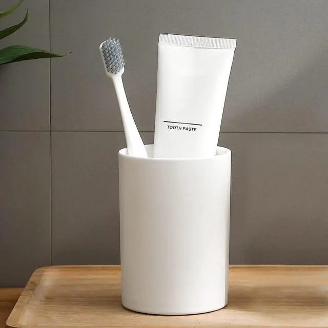 Main image of Bathroom Tumbler 10.5oz Reusable Unbreakable Toothbrush Cup 300ml - Mouthwash Plastic Easy to Clean Toothbrush Holder - Adequate for Your Bathroom (PP 1PC, White)